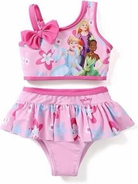 NWT Disney Pink 4-5Y Princess Floral Two-Piece Swim Set for Girls